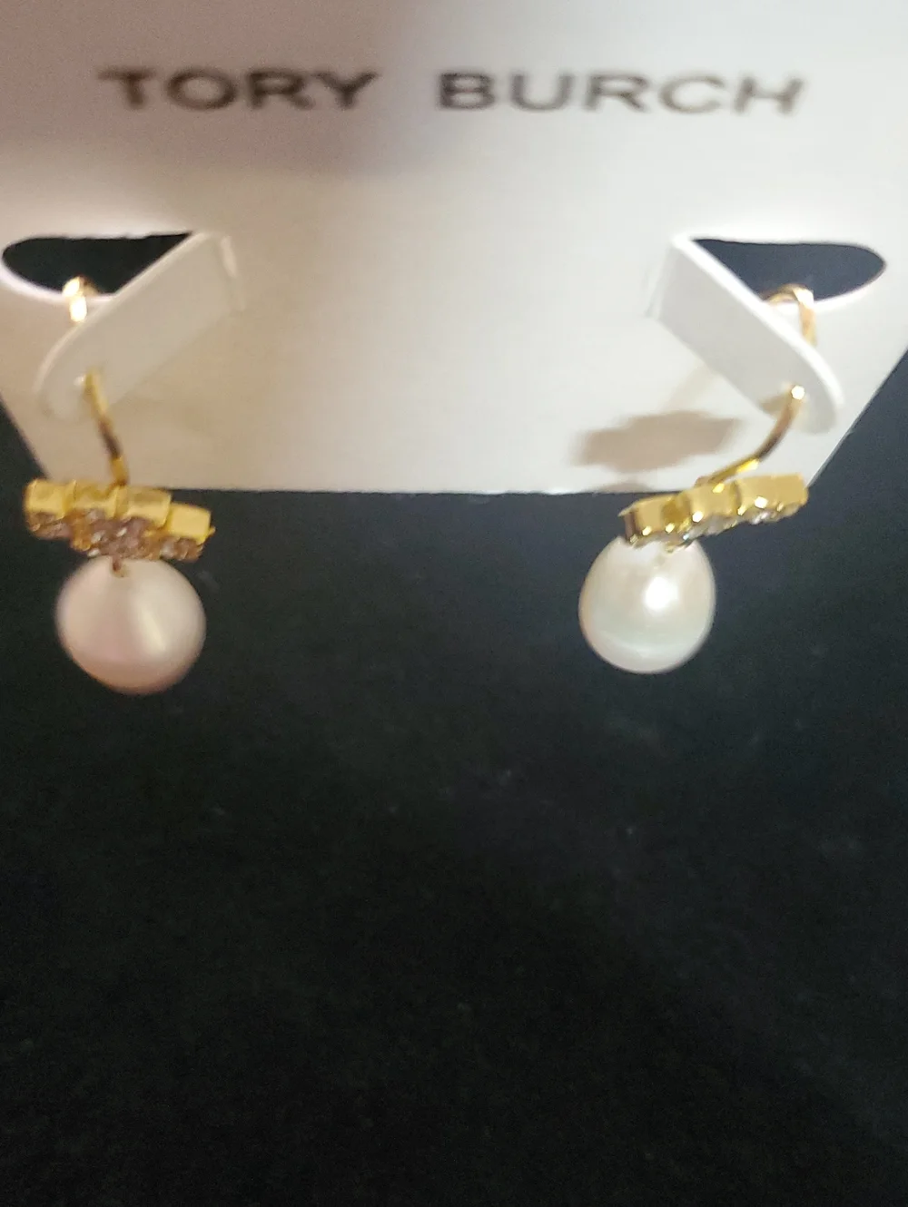 Tory Burch Moondance Pearl & Pavé Drop Earring